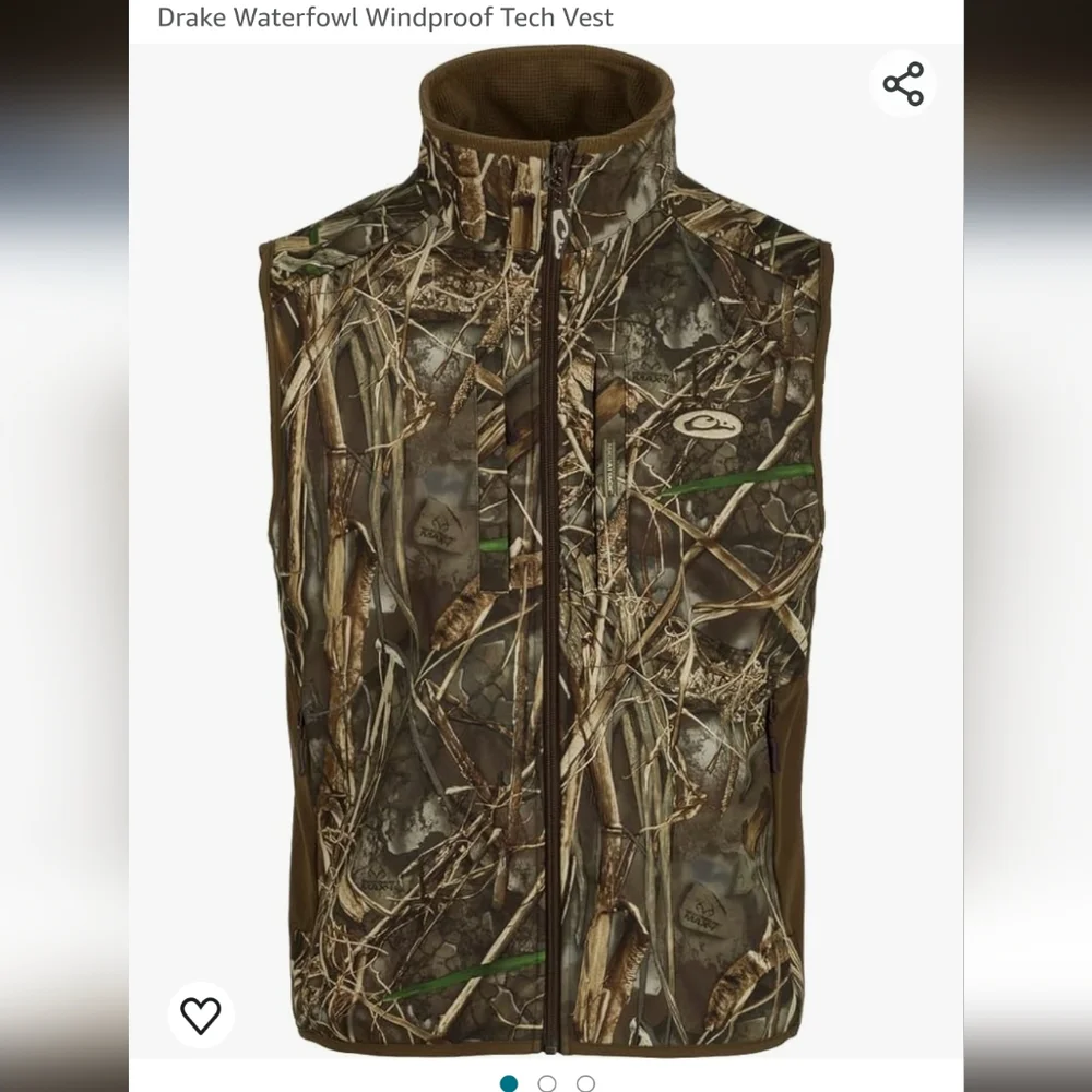 Realtree Drake Waterflow Camo Windproof Tech Vest - Picture 1 of 5